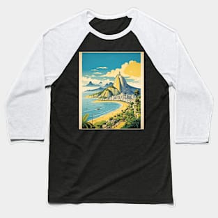 Rio de Janeiro Brazil Vintage Tourism Travel Poster Art Baseball T-Shirt